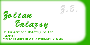 zoltan balazsy business card
